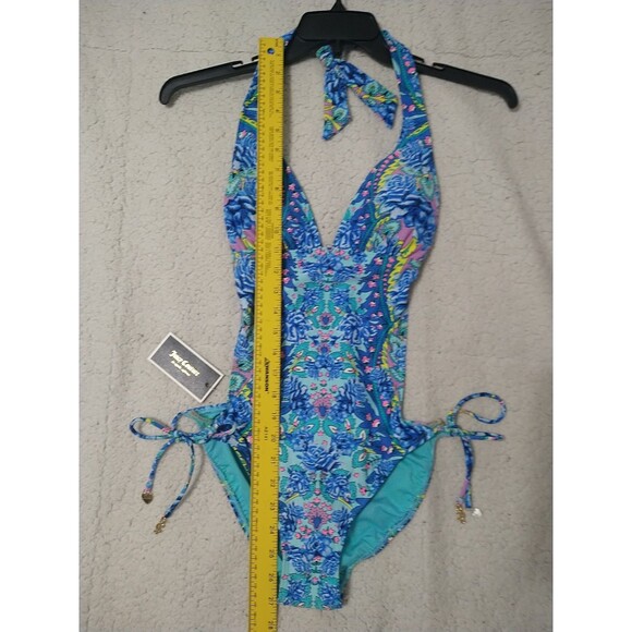 Juicy Couture Blue Floral One Piece Swimsuit Size Small Nwt - Picture 6 of 10